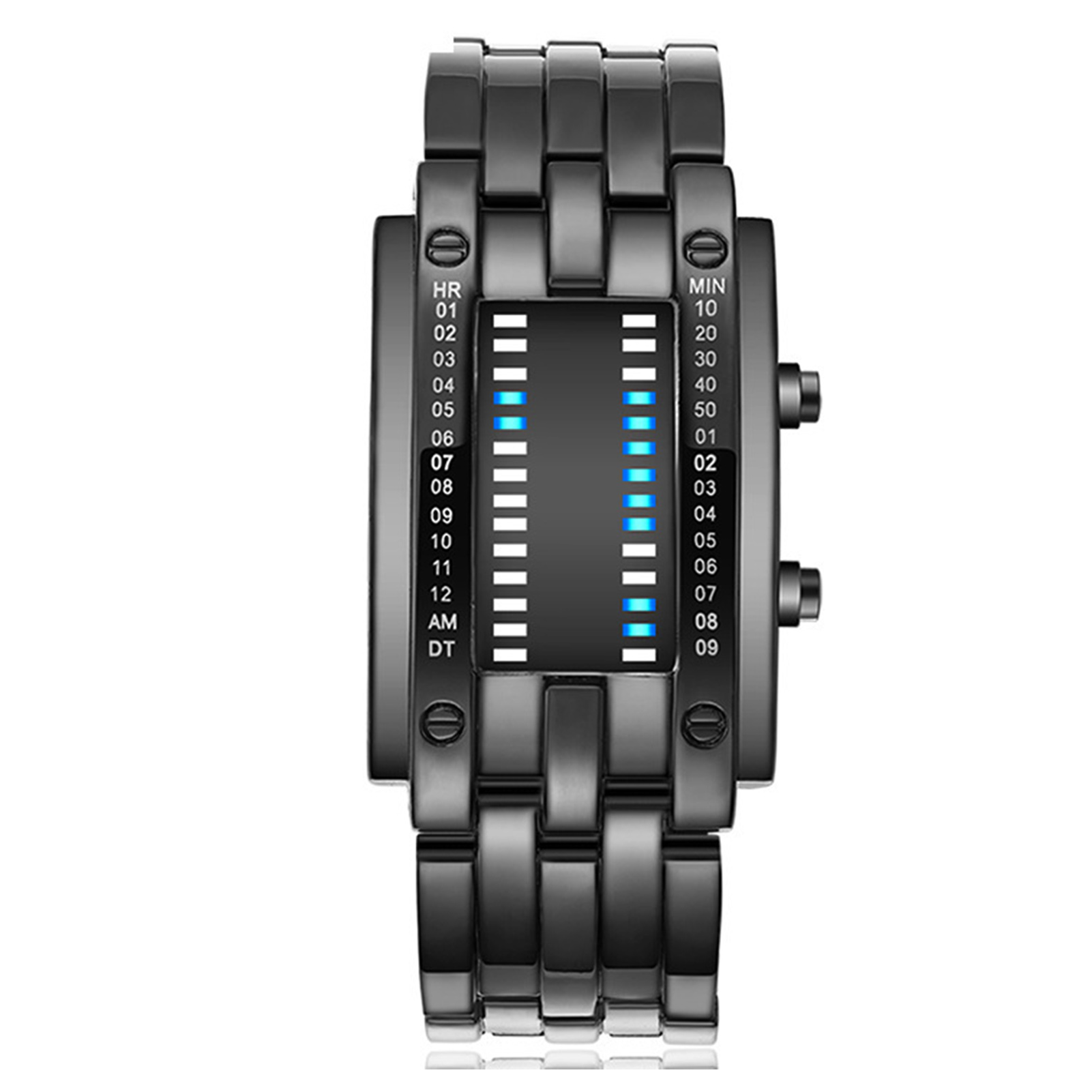 Smartwatch Premium Watches For Men - Premium Binary Matrix Blue LED Digital
