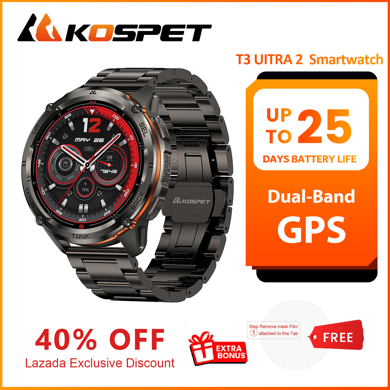 Smartwatch Premium Watches For Men - 2026 New KOSPET TANK T3 Uitra2