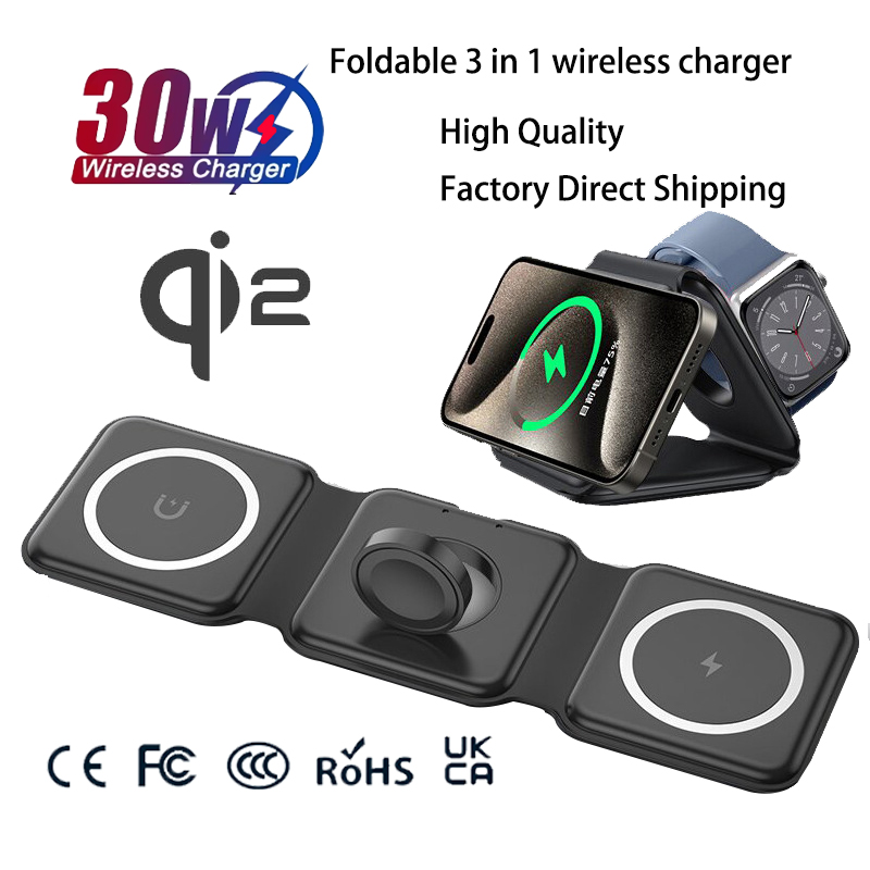 Smartwatch Watches For Iphone - Universal Qi2 Magnetic Foldable Charging Station