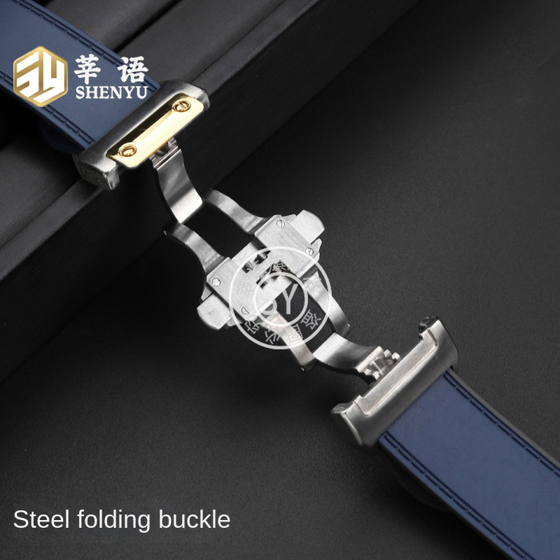 Shenyu Rubber watch strap For  - Cartier Watch Santos recension och pris