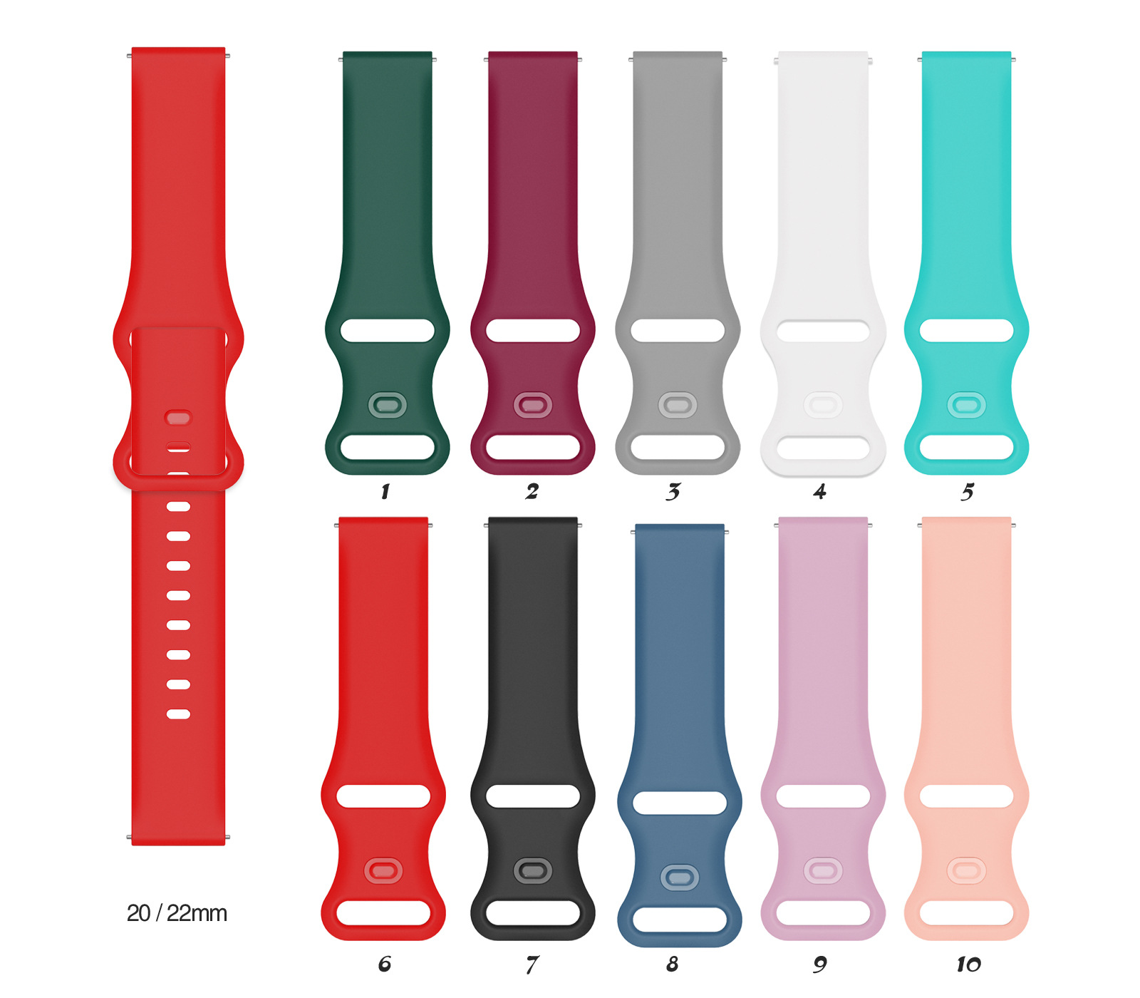 20mm 22mm Silicone wristband F - Titan Watches Smartwatch recension och pris