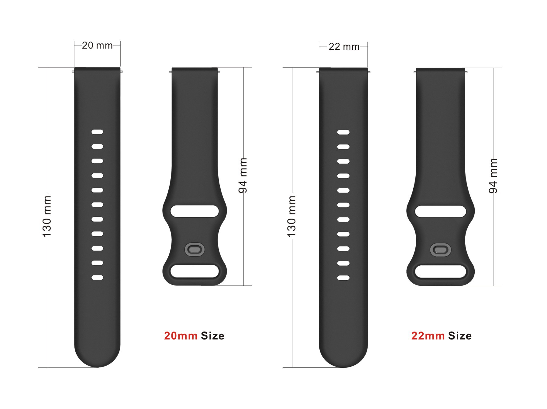 20mm 22mm Silicone wristband F - Titan Watches Smartwatch recension och pris
