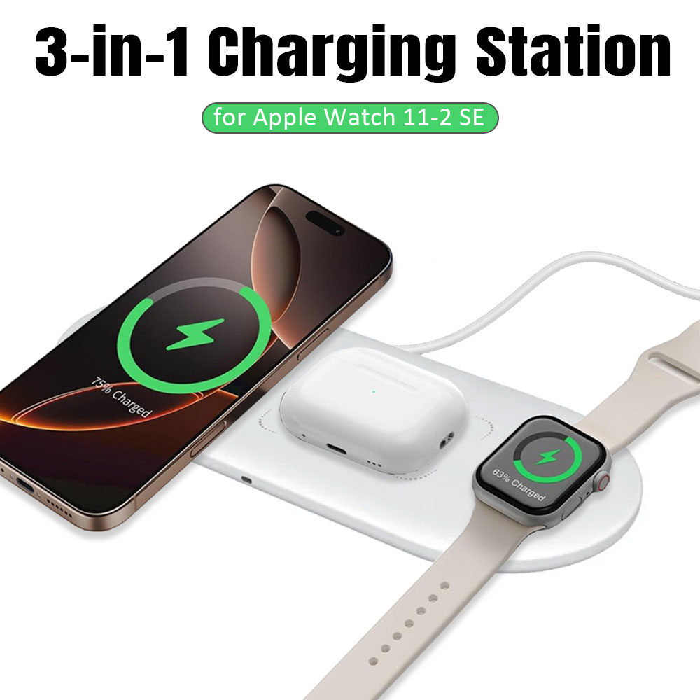 Desktop 3 in 1 Wireless Charge - Watch 7 Smartwatch Iphone recension och pris
