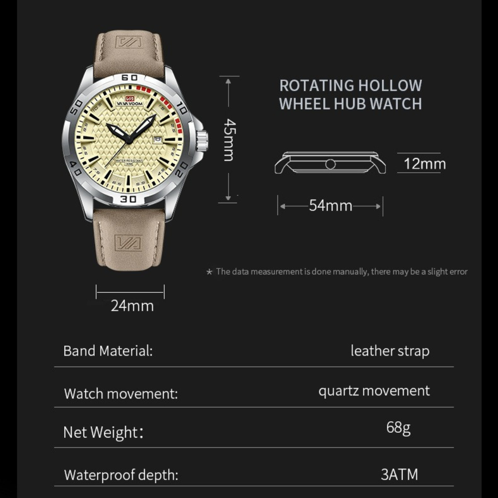 VAVAVOOM 2581 Large Dial Conce - Smartwatch Premium Watches For Men recension och pris