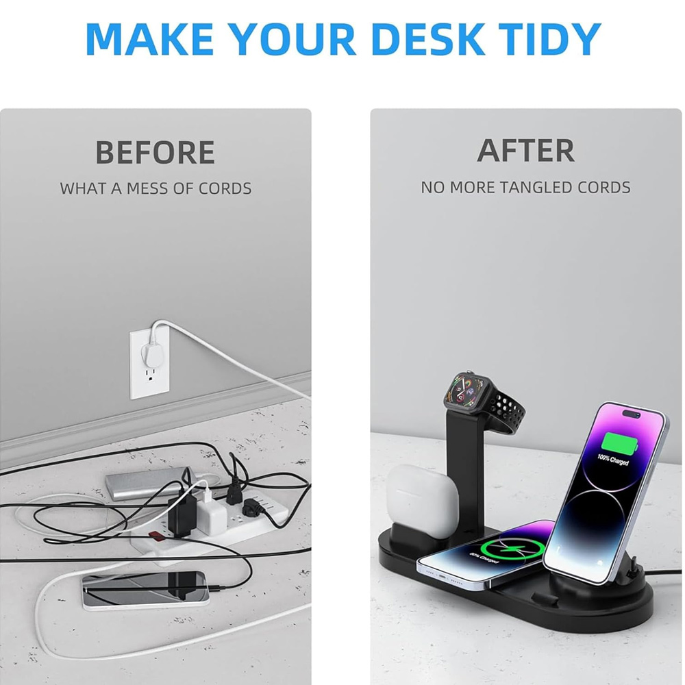 30W 7 in 1 Wireless Charger St - Watch 7 Smartwatch Iphone recension och pris