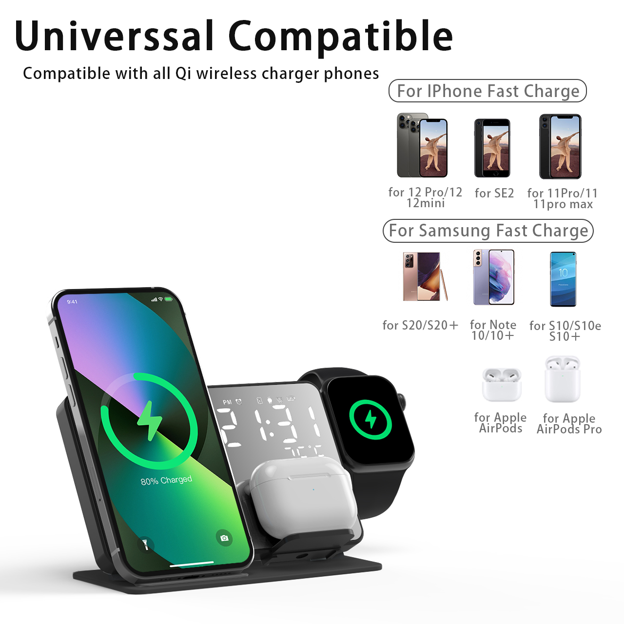 3 in 1 Wireless Charger For iP - Watch 7 Smartwatch Iphone recension och pris
