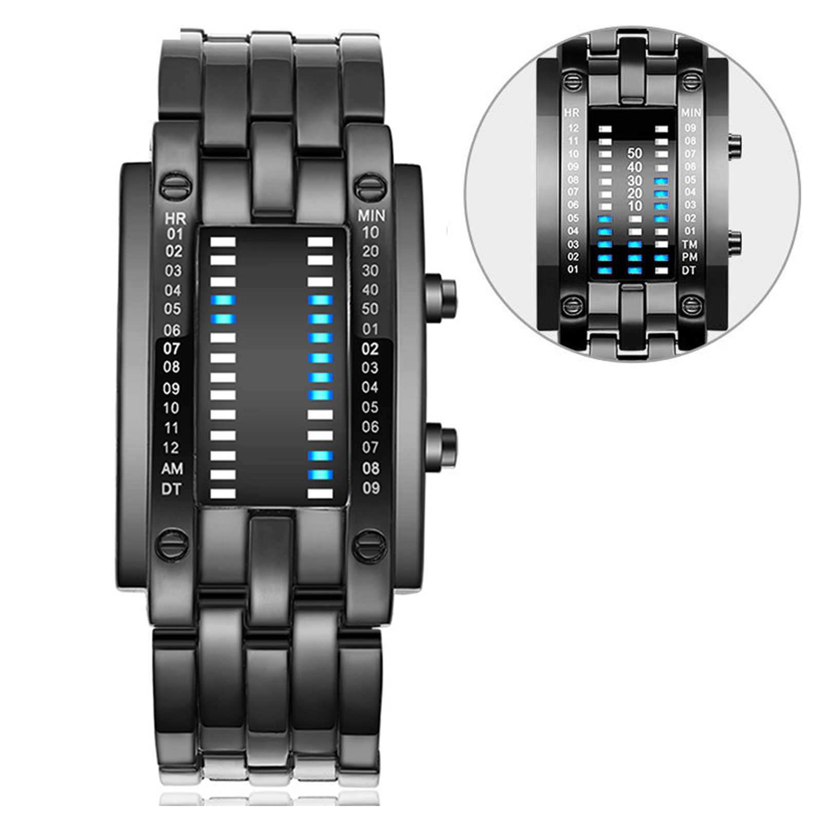 Premium Binary Matrix Blue LED - Smartwatch Premium Watches For Men recension och pris