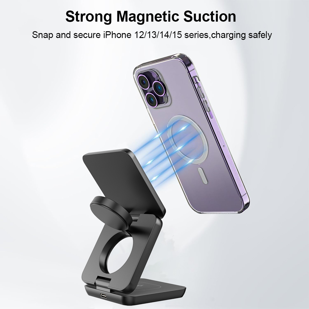 3 in 1 Foldable Magnetic Wirel - Watch 7 Smartwatch Iphone recension och pris