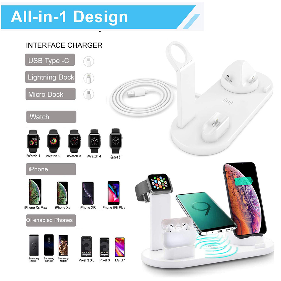 7 in 1 Wireless Charger Stand  - Watch 7 Smartwatch Iphone recension och pris