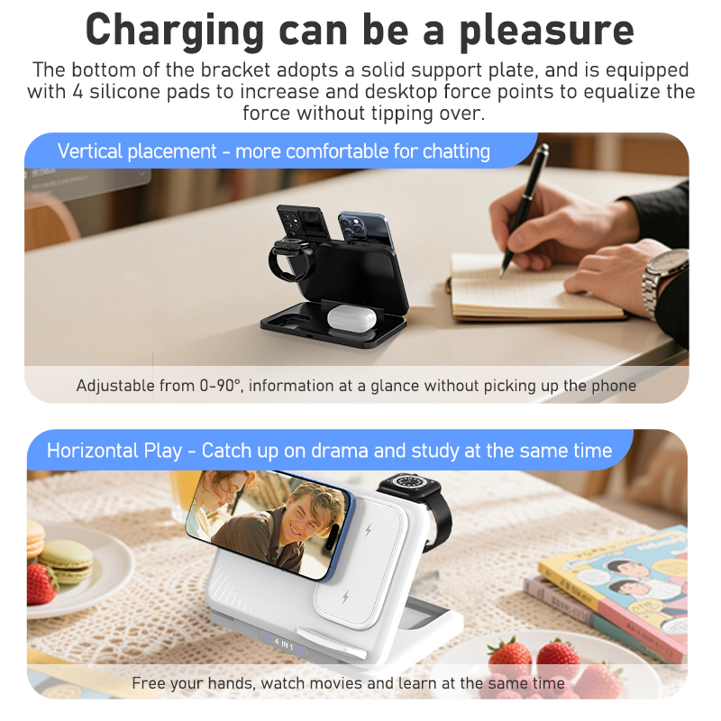 4 in 1 Dual Phone Wireless Cha - Smartwatch Watches For Iphone recension och pris