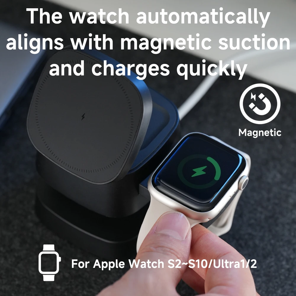 Magnetic 3 in 1 Wireless Charg - Watch 7 Smartwatch Iphone recension och pris