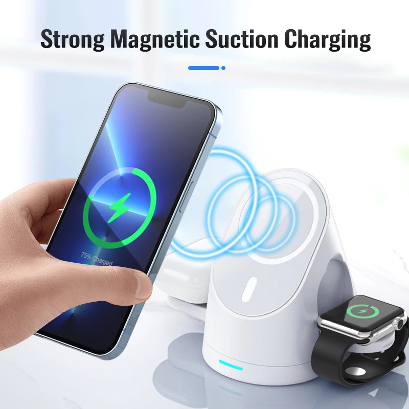 15W Magnetic 3 in 1 Fast Wirel - Watch 7 Smartwatch Iphone recension och pris