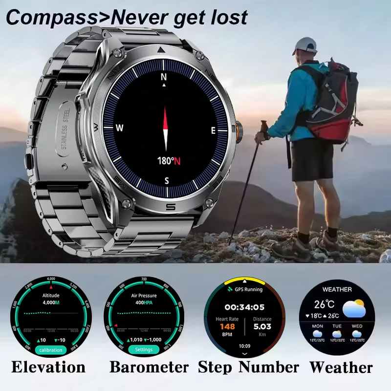 GPS SmartWatch IP69 Waterproof - Smartwatch Premium Watches For Men recension och pris