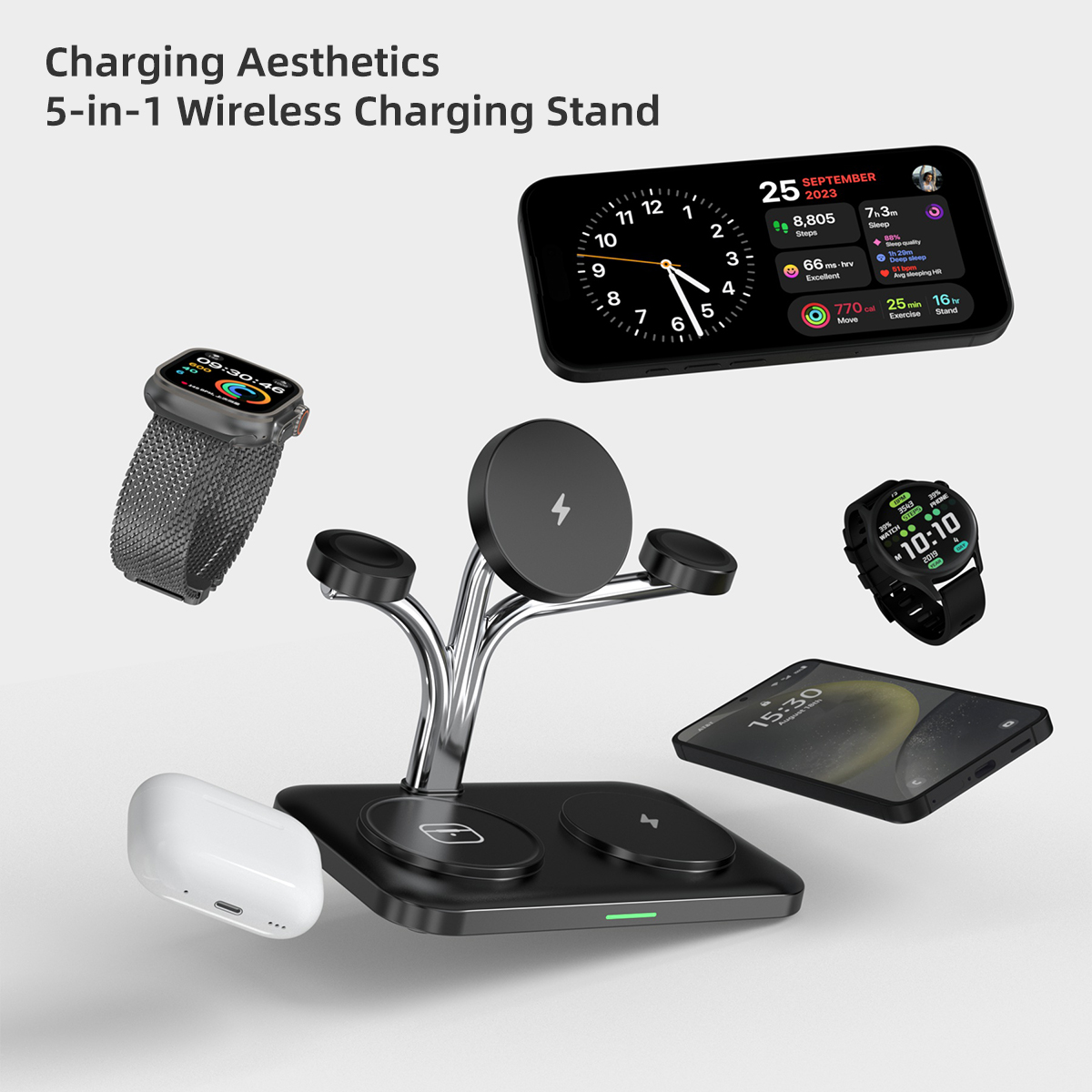 5 IN 1 Magnetic Wireless Charg - Smartwatch Watches For Iphone recension och pris