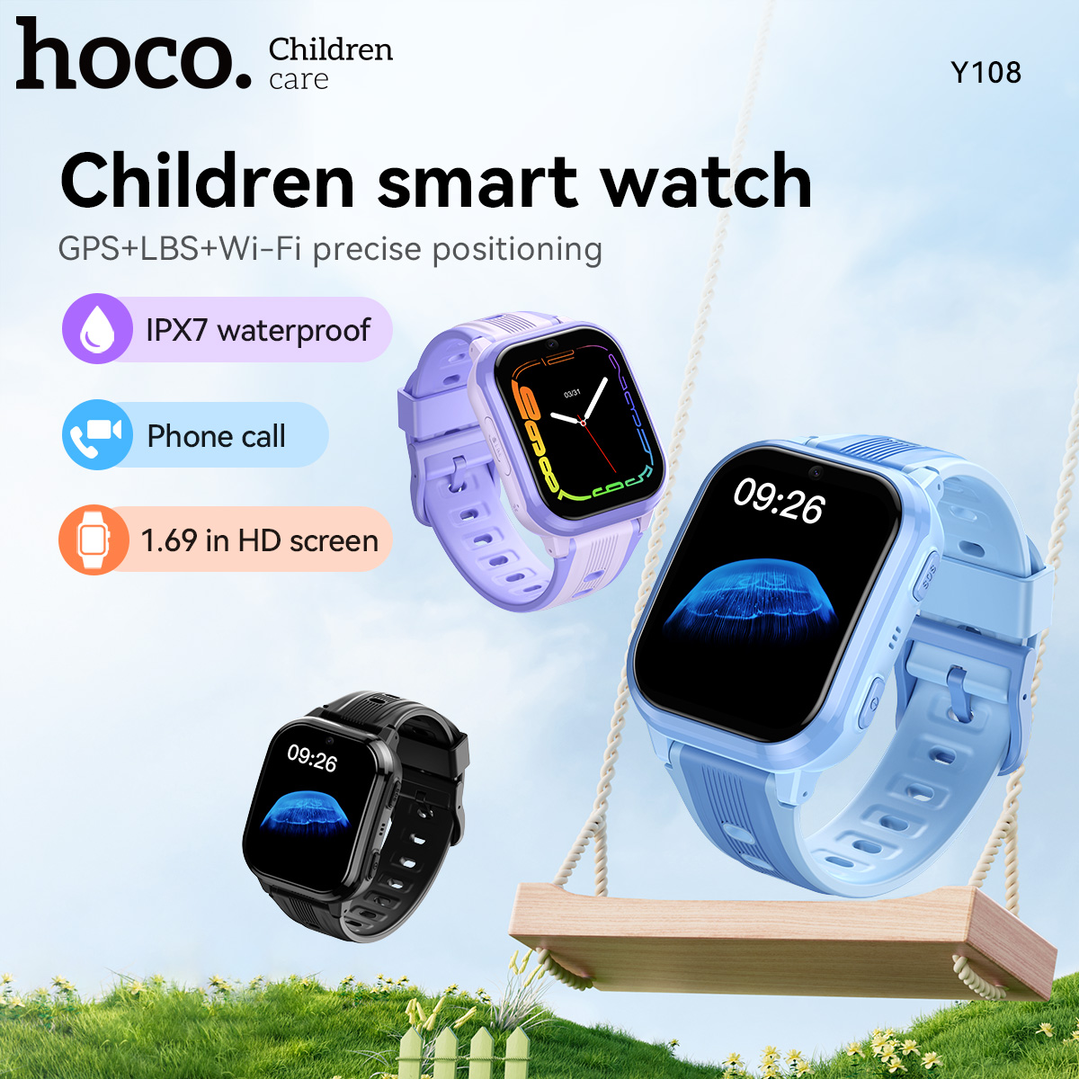 HOCO Y108 1.69inch HD LCD Curv - Smartwatch Watches For Boys recension och pris
