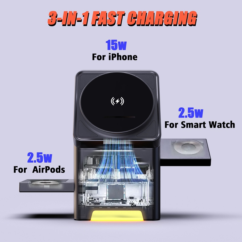 3 in 1 Magnetic Wireless Charg - Smartwatch Watches For Iphone recension och pris