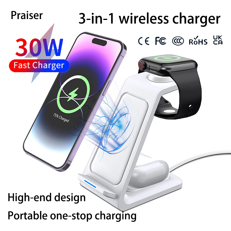 15W 3 in 1 Wireless Charger St - Watch 7 Smartwatch Iphone recension och pris